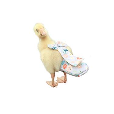 Imagem de HEZHUO Fraldas de pato, frango e ganso à prova d'água, ajustáveis, reutilizáveis e laváveis, suprimentos para aves, materiais para patos (M: 200g-250g)