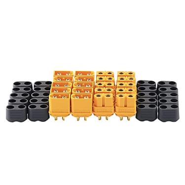 Imagem de 10 pares Amass XT60h conector bala XT60h plugue (atualização XT60) com capa macho e fêmea para bateria RC Lipo helicóptero motor de carro 12AWG/14AWG fio de silicone