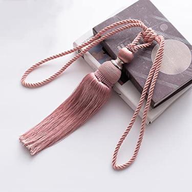 Imagem de Suportes de cortina de amarração de cortina Correia de cortina com franjas de janela Correia de cortina de gancho simples, T4,2 PCS