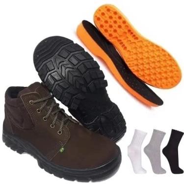 Imagem de Bota Segurança Ecosafety Bico Pvc+ Palmilha Anatômica + Meia Tamanho:45