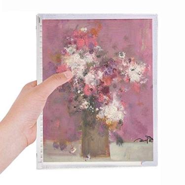 Imagem de Caderno de flores rosa XJJ pintura a óleo folhas soltas diário recarregável artigos de papelaria