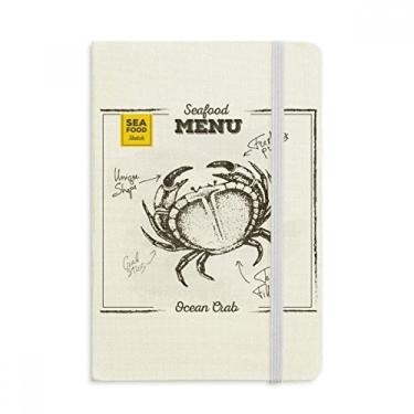 Imagem de Caderno de desenho de caranguejo com estampa de organismo marítimo oficial de tecido rígido diário clássico