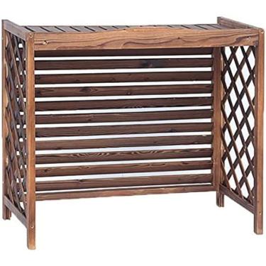 Imagem de Cobertura De Ar Condicionado Escondida Para Unidades Externas, Suporte De Planta De Varanda Ao Ar Livre Com Design De Persianas, Suporte De Vaso De Flores De Madeira Para Jardim/varanda/quintal,Pl