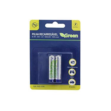 Imagem de Pilha Recarregável 1.2V Aaa 1000Mah - com 2 Pcs - Green