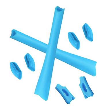 Imagem de EZReplace Kits de borracha de substituição para protetores de nariz e meias de ouvido para óculos de sol Oakley Flak Jacket XLJ - Serve para Oakley Flak Jacket XLJ (azul celeste)