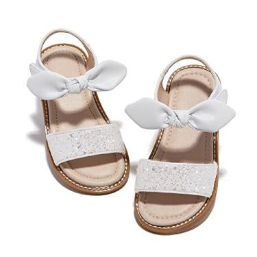 Imagem de Kiderence Sandálias infantis para meninas, sapatos de verão, sandálias infantis, Ck301 Branco, 3 Big Kid