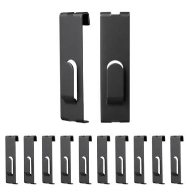 Imagem de PYBTOOL 10 ganchos de entalhe de grade, ganchos de parede de grade, gancho de quadro de grade, acessórios de parede para varejo, exibição de fotos, mostras de arte, pinturas (preto)
