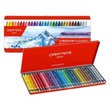 Imagem de Caran D'Ache Giz Aquarelável, Neocolor II Watersoluble, 30 Cores, Pacote de 1
