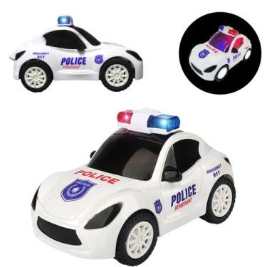 Imagem de Carrinho Policia Infantil Som Luzes 3D Bate e Volta Brinquedo - Toy Ki