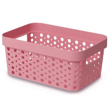 Imagem de Cesto Organizador Trama Rattan s/Tampa 4,5L Multiuso Plástico - Usual 