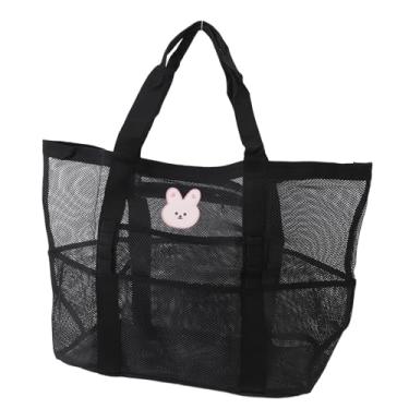 Imagem de Bolsa de Praia de Malha, Bolsa Dobrável Portátil de Grande Capacidade, Brinquedo com Alça Ajustável e Bolsa para Bebê, Bolsa de Viagem ao Ar Livre à Prova d'Água para Itens Essenci