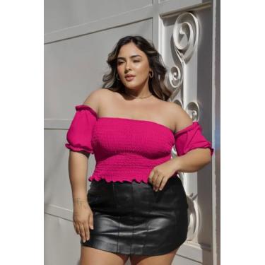 Imagem de Blusa Feminina Plus Size Cropped Feminino sem alça Verão 2025 Candy Co