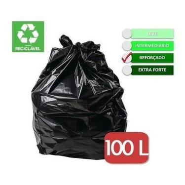 Imagem de Saco De Lixo 100 Litros Reforçado Com 100 Unidades - Fabrica - HIGIPAC