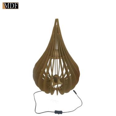 Imagem de Abajur de Chão Gota Design Moderno Rustico 30,5x44cm Madeira Mdf Bivol