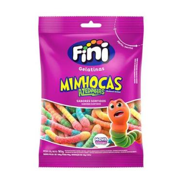 Imagem de Bala de Gelatina Minhocas Azedinhas 90g - Fini