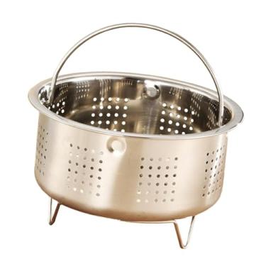 Imagem de WeiLaiKeQi Cesta de cozimento a vapor para alimentos, cesta de construção sólida para cozinhar carne, panela de arroz a vapor, grelha de aço inoxidável para,