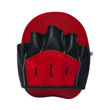 Imagem de Colaxi Almofada de boxe curvada luvas de perfuração, almofada de foco de couro do plutônio, alvo da almofada de perfuração para karate sanda kickboxing dojo, Vermelho E Preto