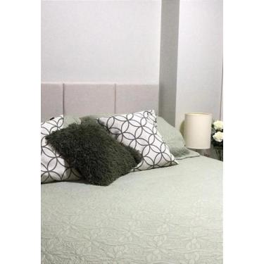 Imagem de Cabeceira Estofada Casal 8 Blocos Não é Segredo Linho Cru 140x60