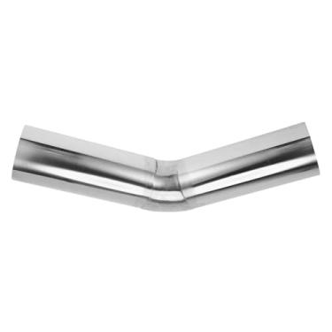 Imagem de Motoforti 45 graus 114 mm/4,5" OD tubo de escape mandril DIY personalizado carro modificado tubo de escape tubulação 300 mm/11,81" comprimento 304 aço inoxidável tom prata