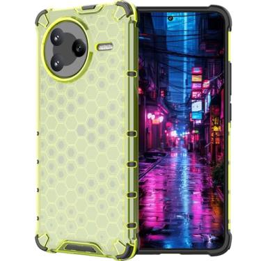 Imagem de Ephoou Capa transparente para OnePlus Ace 5/Ace 5 Pro, não amarela, antiarranhões, fina, colmeia à prova de choque, capa de proteção para OnePlus 13R, verde transparente
