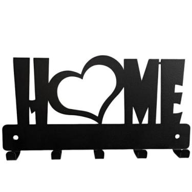 Imagem de Porta Chaves Home 22 x 12 Cm Preto Lixa - Artístic Laser 