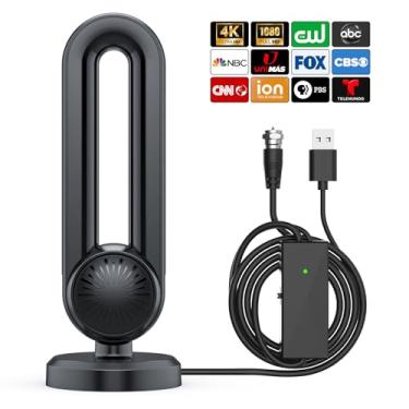 Imagem de Docutca Antena De Tv - Antena De Tv Interna, Antena De Tv Inteligente Com Alcance De Recepção De Mais De 600 Milhas, Amplificador De Sinal Coaxial De 18 Pés, Antena De Tv Hd Para Canais Locais E Sup