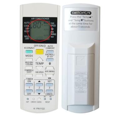 Imagem de Controle remoto de substituição universal para controle remoto de ar condicionado Panasonic A75C3580 CWA75C3580 (tela em Fahrenheit e Celsius)