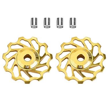 Imagem de GRCFUMO 1 par de rolo guia de rolamento de bicicleta, rolo guia traseiro, rolo guia de rolamento, rolo guia traseiro de rolamento cerâmico para acessórios de bicicleta (11T)