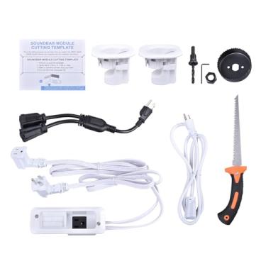 Imagem de FuseRish Kit de gerenciamento de cabos de parede para TV e barra de som, corretivo de cabos e kit de alimentação, alimenta dispositivos e oculta todos os cabos, vem com manual, serra de drywall, serra