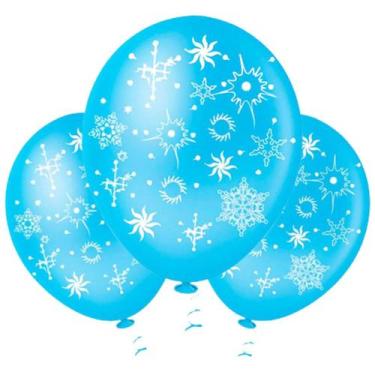 Imagem de Balão Flocos de Neve N10 C/25un Festa Decoração Aniversario - Crgfesta