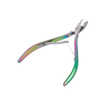 Imagem de Tesoura profissional de aço para cortar unhas, 9 mm, afiado, para unhas dos pés, cutículas, alicate para aparar, titânio colorido, h