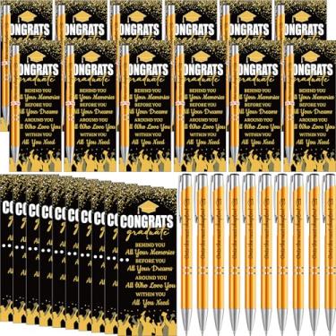 Imagem de Kosiz 24 conjuntos de canetas de formatura para presente em massa classe de 2025 com cartões motivacionais de metal, parabéns, lembrancinhas de festa de graduação para enfermeiras universitárias