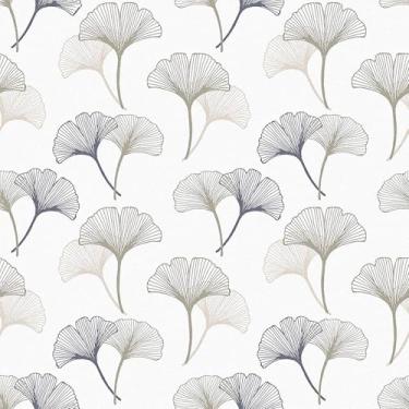 Imagem de Skyblur Papel de parede floral branco descasque e cole vintage folha floral autoadesivo papel de parede de jardim folhas de ginkgo removível papel de contato para paredes decoração prateleira gaveta