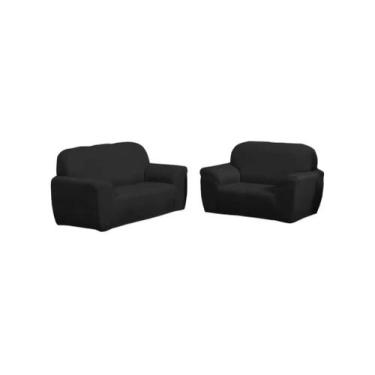 Imagem de capa de sofa coladinha 3 e 2 lugares - MK Enxovais, Preto