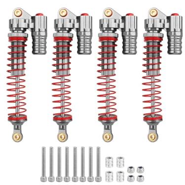 Imagem de Pothyes Amortecedor de óleo ajustável de alumínio para amortecedor de choque Axial SCX10 Capra Wraith TRX4 TRX6 D90 1/10 RC Crawler peças de atualização (titânio, 110 mm)