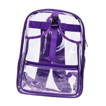 Imagem de YIJU Mochila de tênis, bolsas para raquetes, PVC, leve, transparente, grande capacidade, unissex, academia, badminton, mochila de tênis para homens e, Roxo