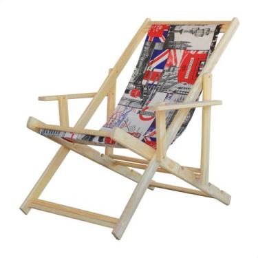 Imagem de Espreguiçadeira Dobrável para Piscina ou Varanda - Madeira Maciça, Com