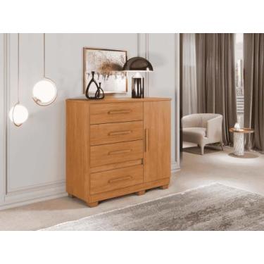 Imagem de Comoda New Florenca 4 Gavetas e 1 Porta Benetil Cinamomo