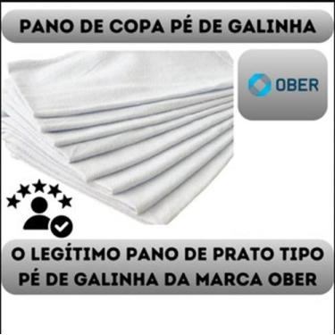 Imagem de Pano Prato Pé De Galinha Ober Bainha Liso Atacado - Kit 15un