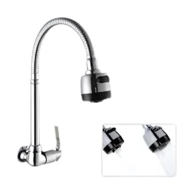 Imagem de Torneira de Parede com Ducha Flexível, Acabamento Cromado Inox,2 Jatos