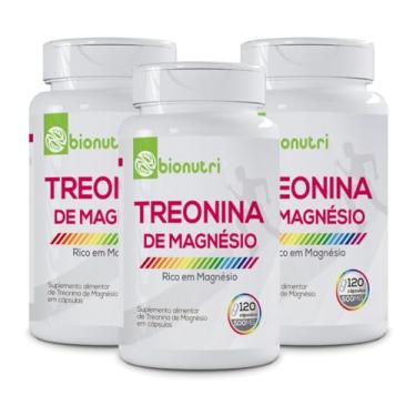 Imagem de Kit 3x Treonato Treonina de Magnésio 500 mg 360 Cápsulas Total -Bionutri