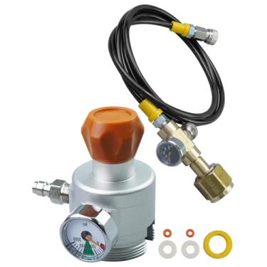 Imagem de Adaptador de Co2 para Enchimento de Soda com Mangueira e Medidor de Pressão de Conexão Rápida Adequado para Terra Art Duo Crystal3.0 Gaia 60L Cilindro de Co2 (Rosa) e Tanque Grande de Co2 Cga320