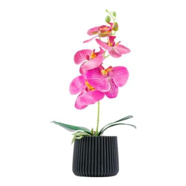 Imagem de Generic Phalaenopsis artificial, flor de bonsai falsa, peça central decorativa, vegetação, planta artificial em vaso, simulação de bonsai para banheiro