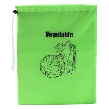 Imagem de IEUDNS Sacola de compras com cordão para produtos, leve, multiuso, maior frescor, fácil de limpar, sacola de banana para geladeira, batatas, Verde