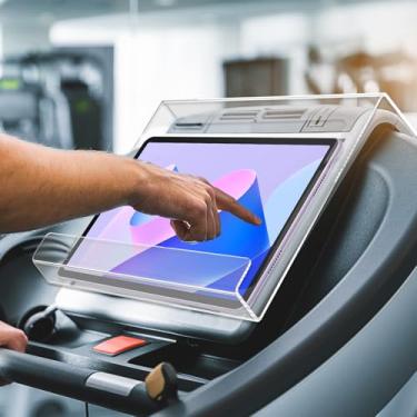 Imagem de Zuxmvot Suporte para tablet de esteira de acrílico, suporte de leitura de bicicleta ergométrica, suporte de leitura de acrílico, transparente para esteira de casa, escritório, academia, exercícios