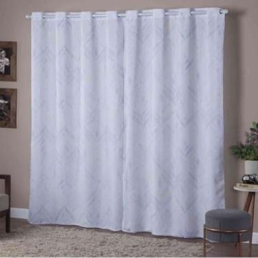 Imagem de Cortina Voil Estampada, 3,00 x 2,20 m, Decorativa para Sala e Quarto, Poliéster (FORRO BRANCO AQUQRELA)