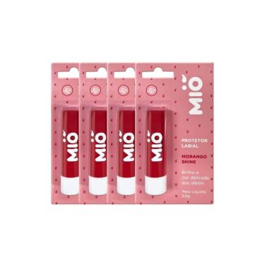 Imagem de Kit 4 Protetor Labial Mió Sabor Morango Shine 3,6g
