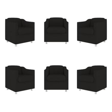 Imagem de Kit 6 Poltronas Decorativas Tilla Suede
