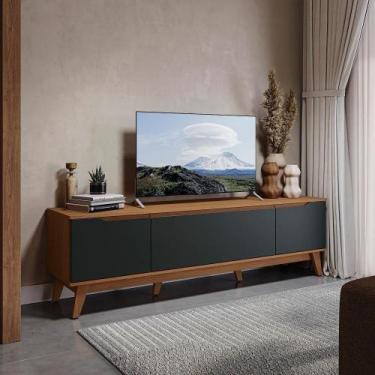 Imagem de Rack Kappesberg 3 Portas Canela/Preto Fosco 180cm