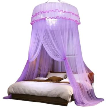 Imagem de Mosquiteiro Teto Casal Gigante com Abertura Lateral – Cama Box, Queen e Super King 14m – Proteção Total Contra Mosquitos e Insetos(LILÁS,BOX/QUEEN C/ABERTURA LAT)